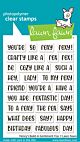 Lawn Fawn 3x4 clear stamp set henry's build-a-sentiment: fox