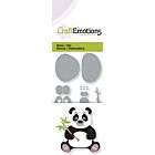 CraftEmotions Die - panda met bamboetak 3D Card   