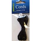 Waxed Cotton Cord 1 mm/5 mtr zwart 