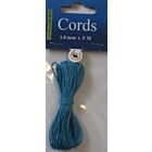 Waxed Cotton Cord 1 mm/5 mtr turquoise 