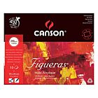 Canson Figueras blok 10VL 4- zijdig verlijmd 19x24 290G linnenkorrel wit 