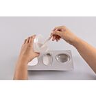 Silicone gietmal steen groot 145x26x35cm 3 vormen box 1st.