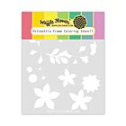 Waffle Flower Poinsettia Frame Coloring Stencil