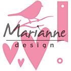 Marianne Design Collectables Giftwrapping - Karin's bird, hearts & tag