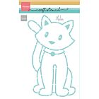 CrMarianne Design aft stencils Sitting cat by Marleen