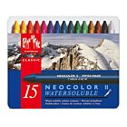 Neocolor II waspastels wateroplosbaar Metalen doos. 15 kleuren