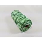 Katoen MacramÃ© touw spoel nr 16  +/- 1,5mm 100grs - groen wit +/- 110mtr