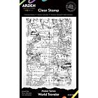 Arden Creative Studio Maker Series 4x6 Inch Background Stamp SetWorld Traveler  (ACSCS0028)