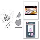Spellbinders Starry Holiday Registration Press Plate & Die Set Merry, Merry, Merry Bird (BPR-035)