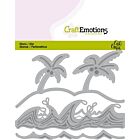 CraftEmotions Die - Ocean - palmen strand golven Card 11x9cm Carla Creaties    