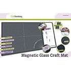CraftEmotions Glass Craft Mat (60,3 x 36,2cm)  magnetisch Tempered glass grid 40x32cm  