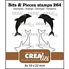 Crealies Clearstamp Bits & Pieces Dolfijnen 4x CLBP264 16x22mm