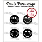 Crealies Clearstamp Bits & Pieces Happy faces solid 4x15mm 