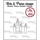 Crealies Clearstamp Bits & Pieces kaarsjes (omlijning) 25 x 14 - 4 x 17mm