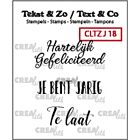 Crealies Clearstamp Tekst&Zo 3x Jarig 18 (NL)  max. 34 mm    