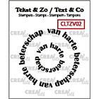 Crealies Clearstamp Tekst & Zo Rond: van harte beterschap (NL) 20+41 mm 