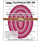 Crealies Crea-nest-dies XXL Ovalen ruwe randen en stiklijn CLNestXXL129 12x16cm