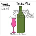 Crealies Double Fun no. 36 champagneglas en wijnfles klein 13x40 - 22x76mm