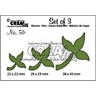 Crealies Set of 3 no. 56 Blaadjes 10  22x22 mm - 38x43 mm 