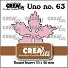 Crealies Uno no. 63 Kerstster ronde bladeren  50x50mm    