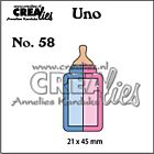 Crealies Uno nr. 58 Zuigfles (klein) 21x45mm   