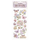 Stamperia Quiet Days Rub-On 8,33x2,36 Inch Hydrangea and Butterfly  (DFLRB202)