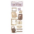 Stamperia Quiet Days Rub-On 8,33x2,36 Inch Vintage Photography  (DFLRB206)