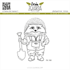 Lesia Zgharda Design Stamp Hedgehog with a Shovel