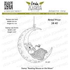 Lesia Zgharda Design Stamp "Reading Mouse on the Moon"
