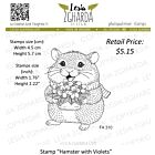 Lesia Zgharda Design Stamp “Hamster with Violets”