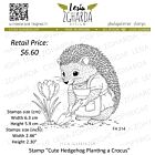Lesia Zgharda Design Stamp “Cute Hedgehog Planting a Crocus”