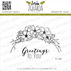 Lesia Zgharda Design photopolymer Stamp Set Flowers branch with sentiment stamps Greetings to you