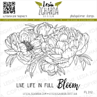Lesia Zgharda Design Stamp Set "Peony flowers with sentiments "Live life in full Bloom"