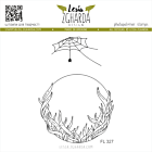 Lesia Zgharda Design photopolymer Stamp Set Grass in the circle with the spider's web and the spider 