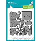 Lawn Fawn craft dies tiny gift box peacock and turkey add-on