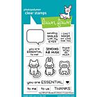 Lawn Fawn 3x4 clear stamp set say what? masked critters