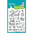 lawn fawn 3x4 clear stamp set yappy birthday add-on