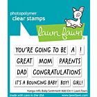 Lawn Fawn 2x3 clear stamp set kanga-rrific baby sentiment add-on