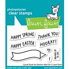 Lawn Fawn 2x3 clear stamp set carrot 'bout you banner add-on