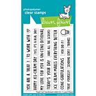 Lawn Fawn 3x4 clear stamp set treat cart sentiment add-on