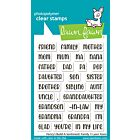 Lawn Fawn 3x4 clear stamp set henry's build-a-sentiment: family