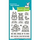 Lawn Fawn 3x4 clear stamp set little woodland library friends
