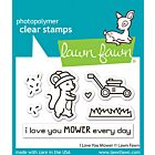 Lawn Fawn 2x3 clear stamp set i love you mower