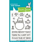 Lawn Fawn 3x4 clear stamp set keep on swimming add-on