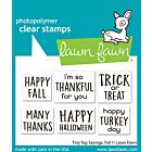 Lawn Fawn 2x3 clear stamp set tiny tag sayings: fall