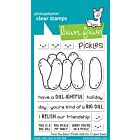 Lawn Fawn 3x4 clear stamp set how you bean? pickle add-on