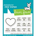 Lawn Fawn 2x3 clear stamp set critter conversation hearts add-on