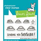 Lawn Fawn 2x3 clear stamp set all the garden hats