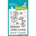 Lawn Fawn 3x4 clear stamp set mice flowers