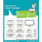 Lawn Fawn 2x3 clear stamp set tiny sentiments: graduation